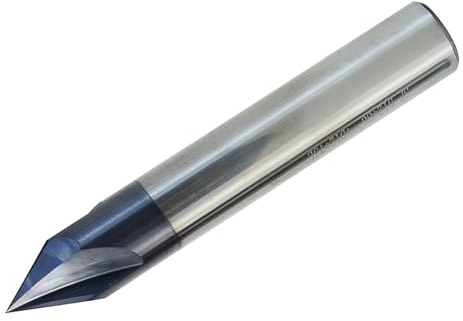 ANBOO 1 x 3 Flute V-Groove Cutter 6 mm, Chamfer Cutter with TiAlN Coating, 60 Degree Solid Carbide End Mill, CNC Milling Cutter for Wood, MDF and Engraving
