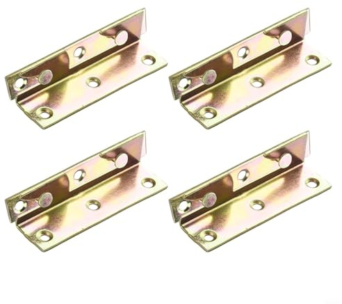 Conectores de bisagra para muebles de cama NonMortise, 4 juegos con soporte de riel de cama para un refuerzo duradero del marco de la cama y un fuerte accesorio colgante de cama