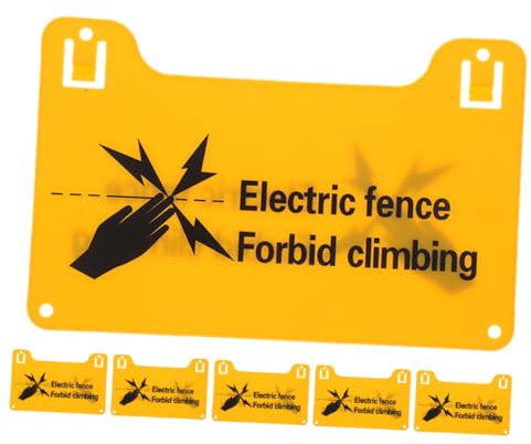 STOBAZA 6pezzi Recinzione Elettrica Cartello Avvertimento Alta Tensione Plastica Resistenti Angoli Arrotondati Fori Preforati Facile Installazione Muri Cancelli Pali Recinzioni
