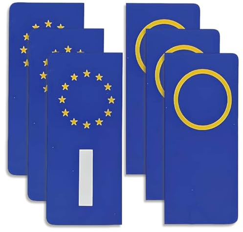 6 Pezzi Adesivi Targa Auto, Accessori Auto, Rifrangenti Ultra Resistente Pioggia e Sole(45 x 98 mm)