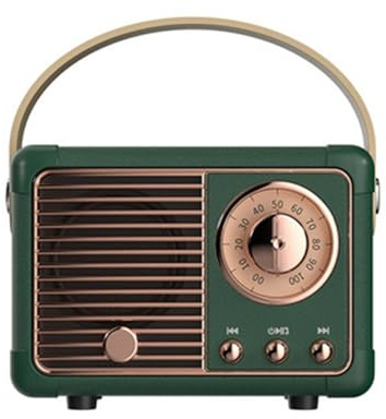 Retro Bluetooth Speaker, Classic Old Style Radio Design, Portable Rechargeable Mini Speaker with Loud Volume, Bluetooth 5.0 Wireless Connection, Support TF Card, U Disk and AUX