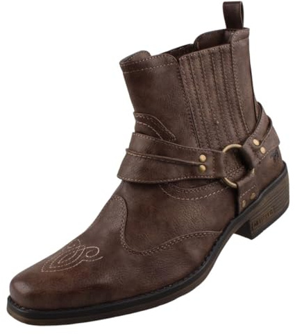 MUSTANG Western Stiefelette - Stivali Uomo, Marrone (Braun 3), 41 EU