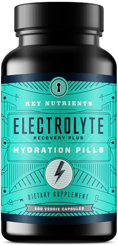 200x Hohe Effizienz - Salztabletten mit Elektrolyten, Salztabletten für Läufer - Elektrolytabletten, Salzkapseln/Tabs für LäufeKey Nutrients