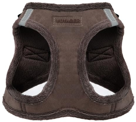 Voyager Step-In Plüsch-Hundegeschirr by Best Pet Supplies - Step-In-Westengeschirr für kleine und mittelgroße Hunde, Weicher Plüsch, Schokolader, size M - Brust 40- 45 cm