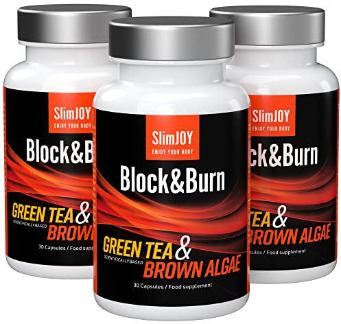 Slimmium Block&Burn - Integratore Dimagrante con Estratto di Tè verde e Alghe Brune - Ricco di Iodio, Zinco e Piperina - 90 capsule, Sensilab