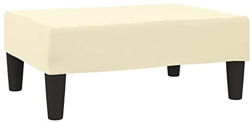 vidaXL Fußhocker, Sitzhocker Sitzbank mit gepolstertem Sitz, Polsterhocker Hocker für Wohnzimmer, Fußbank Fußablage, Modern, Creme Kunstleder