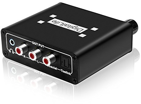 DigitalLife Convertitore Audio Digitale ad Analogico - DAC Ottico e Coassiale 2i/4o, Metallo