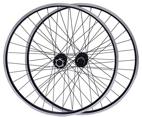 NeNchengLi mountainbike balanscykel set 29 tum, aluminiumlegering fälg skivbroms MTB-cykelsats, snabbkoppling fram bakhjul cykel hjul (svart)