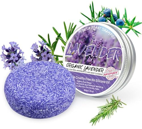 Festes Shampoo Rosmarin, Bio Rosmarin Shampoo Bar für Haarwachstum Volumen, Haarseife Shampoo für Fettiges & trockenes Haar, trockene Kopfhaut (1PC)