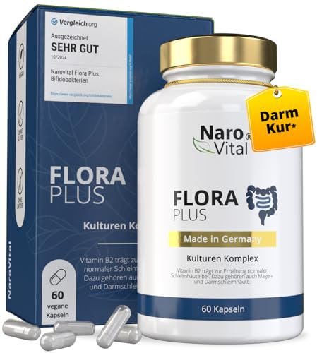 Darmkur* Probio Kulturen Komplex Hochdosiert - Mit Lactobacillus & Bifidobakterien - 23 Bakterienstämme ohne Inulin, 600 Mrd. KbE je Dose | 60 magensaftresistente Kapseln - Ohne künstliche Probiotika