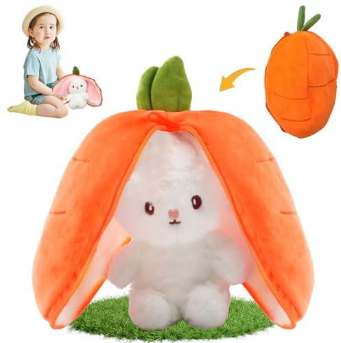 HBSFBH Poupée Lapin De Pâques, Peluche avec Oreiller Carotte, Jouets Muppet, Cadeau pour Garçons et Filles