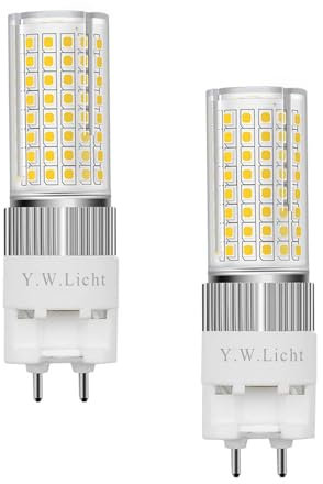 Y.W.Licht G12 Lampadina a LED da 16W luce bianca calda 3000K 360° Lampade del Mais di Bi-Pin equivalente a lampada alogena da 160W per garage la Casa Magazzino 2pezzi non dimmerabile senza ballast