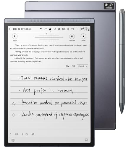 iFLYTEK AINOTE Air 2, 8.2 AI E Ink Tablet, Smart Paper Note-Taking Tablet with Stylus & Adjustable Light, Multi-Language Transcription, Meeting Minutes Schedule Management