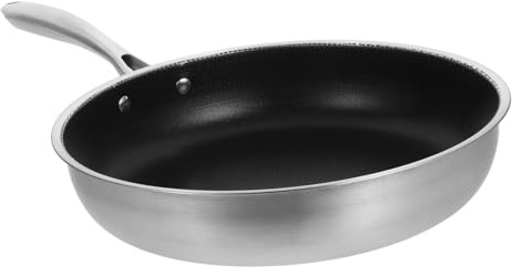 COLLBATH Sartén Antiadherente De Acero Inoxidable 30 Cm, Sartén Para Huevos y Filetes, Revestimiento Panal, Compatible Cocinas De Inducción, Utensilio De Cocina Para Uso Diario
