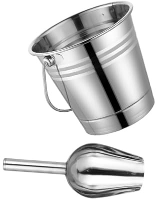 SMASOLO Seau à Glaçons en Acier Inoxydable 30 L avec Pelle à Glace Seau de Bar Polyvalent Vin pour Stockage et Service en Intérieur et Extérieur