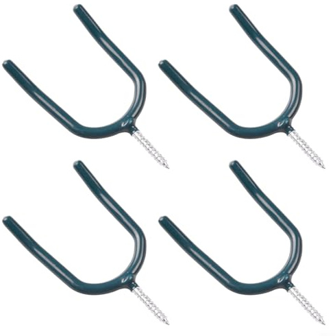 Robuste U-förmige Haken zur Wandmontage, 4 Stück, Schraubhaken zum Aufhängen von Werkzeugen, Garage für Gartenwerkstatt