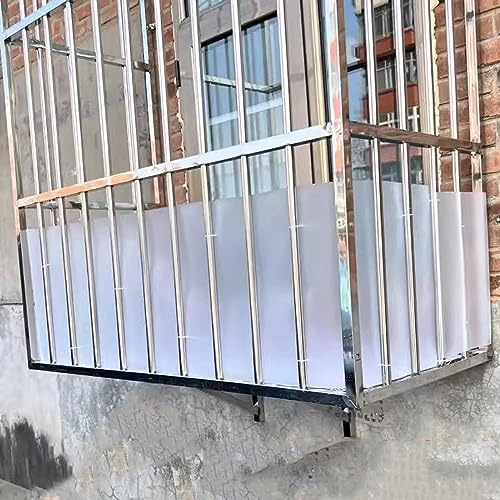 Väderbeständigt balkongskydd UV-skydd för uteplats anpassningsbart balkongstaket och fönsterskydd (118 x 600 cm) med buntband hållbart och ogenomskinligt.