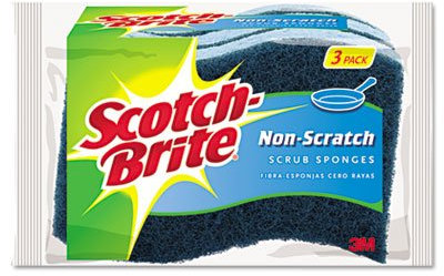 Scotch-Brite Non-Scratch Multi-Purpose Scrub Sponge, 4 2/5 x 2 3/5, Blue, 3/Pack