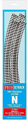 Peco No.2 Radius Double Curve 263.5Mm (4 X St-15)
