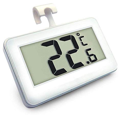 Termometri per Frigoriferi Digitale Termometro da Frigo Mini Impermeabile Congelatore Termometro con Gancio LCD Display Gamma -20℃ a 60℃ Con Display LCD di Facile Lettura