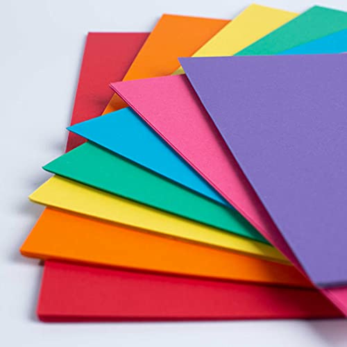 House of Card & Paper Lot de 50 feuilles de papier cartonné A4 210 g/m² Couleurs arc-en-ciel