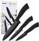 hecef Couteau Ceramique Cuisine, 3 pcs Couteaux Cuisine Céramique Professionnel Jamais Rouillé, Inclure 6 Chef, 4 Fruits, 3 Couteau d'office (Noir)