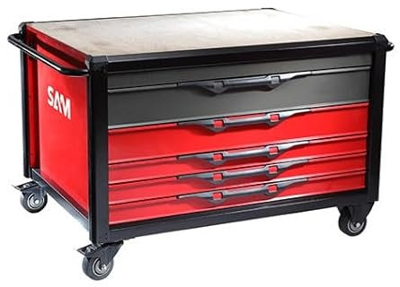 SAM OUTILLAGE - Établi mobile roulant plateau bois