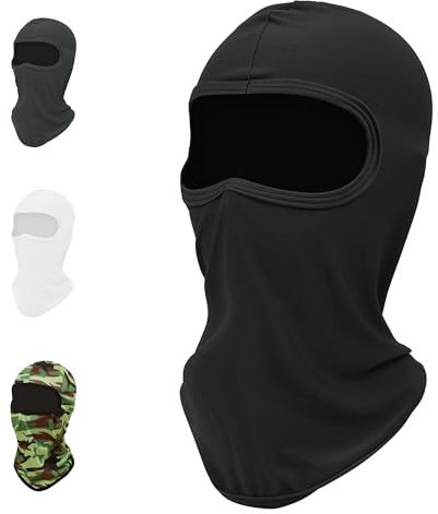 Cagoule Moto Homme et Femme - Vêtement de Protection, Balaclava Militaire, Airsoft, Noire - Accessoire UV pour Cyclisme, Vélo, Ski