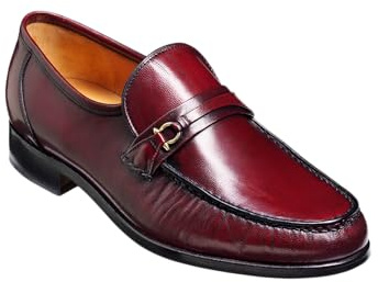 BARKER Wade Herren-Slipper – Luxuriöse Leder-Slipper für jede Reise, Burgunderrot Kid, 42 2/3 EU