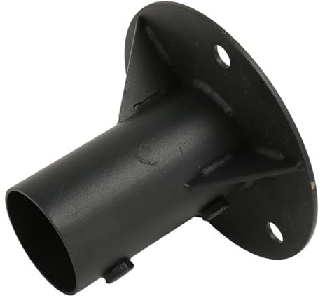 Bride de Poteau de Sol Robuste, Bride de Sol à Base Ronde en Acier, Support de Poteau de Clôture Robuste pour Lampe, Boîte aux Lettres, Mât de Drapeau et Plus Encore (52mm)