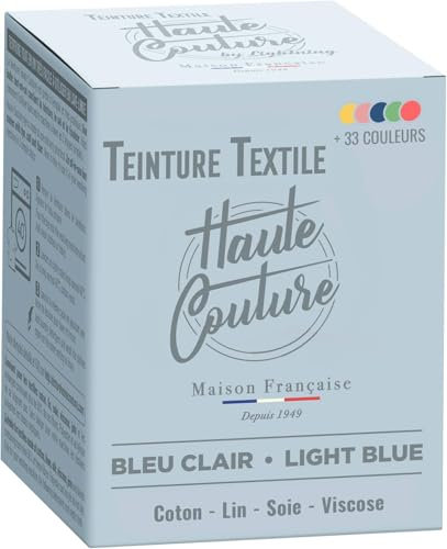 Haute Couture Blau Textilfarbe - 350g - Hellblau - Alles-in-Einem - Fertig zur Anwendung für Kleidung und Stoffe