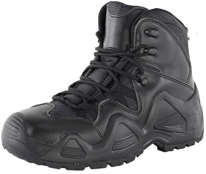 TPTOP Botas Tácticas Hombres Militar Impermeable Bota Patrulla Ejército Botas Altas con Cordones Acampar Al Aire Libre Senderismo Bota Combate Desierto Zapatos de Trabajo Seguridad,Black-42EU