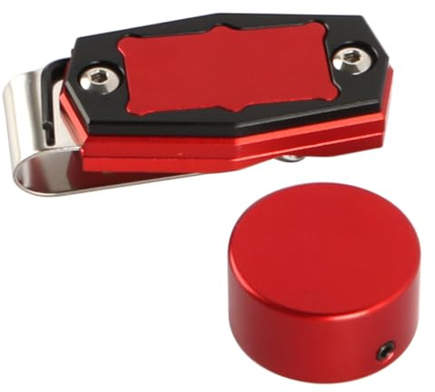 Laroal Estuche magnético portátil para tiza de billar con clip para cinturón, color rojo