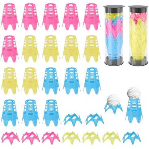 mizikuu 27 Pezzi Tees Golf Plastica, Tees Simulatore Golf Magliette Allenamento per Tappetino Golf 18 Grandi e 9 Piccoli Golf Mat Tees Portatile Riutilizzabili per Turf e Driving Range Indoor Outdoor
