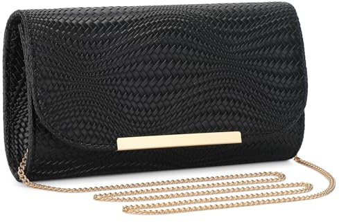 BAIGIO Women Evening Clutch Elegant Handbags Purses Shoulder Crossbody Phone Bag for Wedding Prom Formal Party Banquet Holiday (#1-Black)