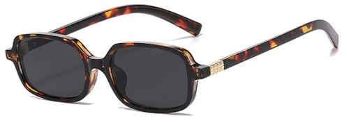 MEGAVOW Gafas de Sol Rectangulares Retro para Mujer Hombre Moda Vintage Pequeñas Gafas Cuadradas Protección UV400 Lentes de Sol Rave Fiesta