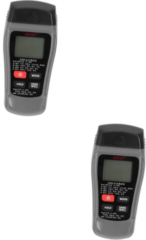 Lurrose 2 Pièces Testeur D'humidité Hygromètre Humidimètre Détection Capteur D'humidité Mur Moudin D'humidité Pour Bois Moudin D'humidité En Bois Grey Plastique