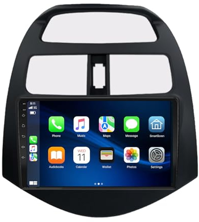 Bilradio för Chevrolet Spark 2010-2014, Android 14-bilradio, 9-tums bilpekskärm med GPS Navi, bluetooth, FM- och RDS-radio,Bluetooth, Mirror Link,Bakre Kamera,A 4 Core Wifi 1G+16G