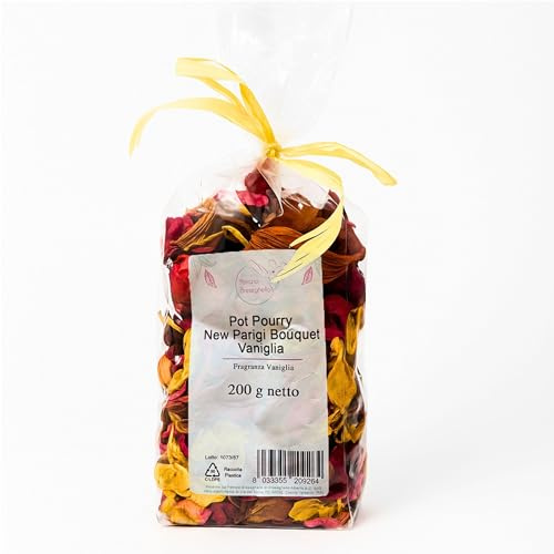 BRESEGHELLO - Pot Pourri NEW PARIGI BOUQUET VANIGLIA per Profumazione Casa 200 g - Pot Pourri con Fiori Secchi Profumati