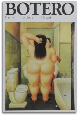 Stampa artistica da parete su tela, motivo: The Bath Fernando Botero, decorazione moderna per la casa, 20 x 30 cm