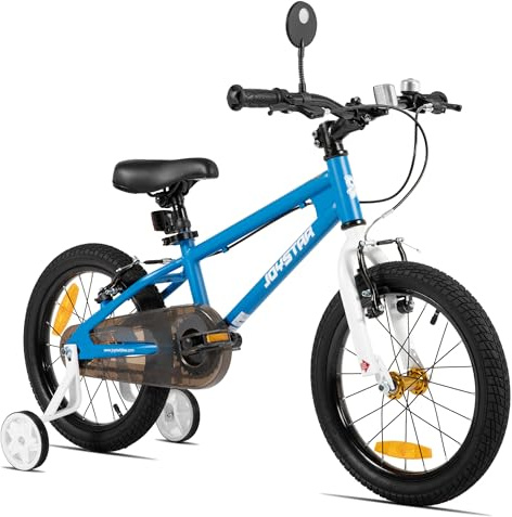 JOYSTAR Lomand vélo Enfant 16 Pouces avec Roues d'appui, vélo pour garçons 16 Pouces avec Deux Freins V-Brake pour Les Enfants de 5 à 7 Ans, Bleu