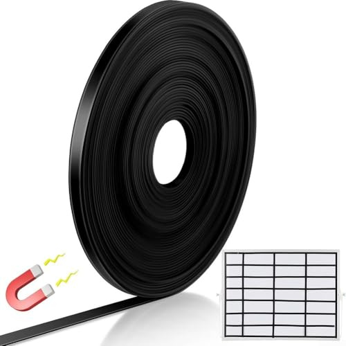 Advokingtap 8M Flexible Magnetic Tape 6x1mm Thin Strips Non-Adhesive Cuttable For Whiteboard Metal Surfaces Grid Markers Dividers Calendars Classroom Office Supplies