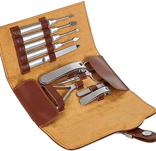 Set de cortauñas. Set de manicura - Kit cuidado uñas cuero genuino for viajes aseo personal