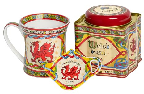 Royal Tara Scottish Welsh Dragon Tea Set - Dragon Mug & Teabag Holder