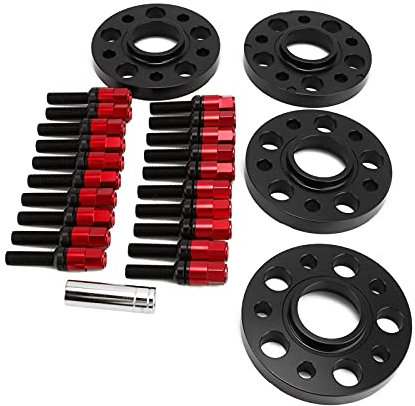 Nabenzentrierung Spurverbreiterungen, spurverbreiterung 20mm KFZ Nabenzentrierung Spurverbreiterungen Set PCD 5x112mm Ersatz für S4/S5/S6/SQ5/ALLROAD/A7(rot)