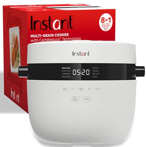 Instant Pot 20-Cup Rice Cooker, Rice and Grain Multi-Cooker with Carb Reducing Technology without Compromising Taste or Texture, From the Makers of Instant Pot, Includes 8 Cooking Presets