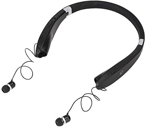 Halshängande Headset, Hopfällbara Infällbara Trådlösa Hörlurar, Bärbara Hörlurar Klar Ljudkvalitet, Trådlöst -headset för Sport (Svart)