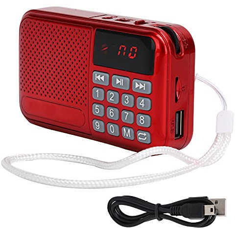 Portable FM Digital Radio with LED Display, Multifunction Player with Memory Function, Wireless FM Radio Support Memory Card USB Playback