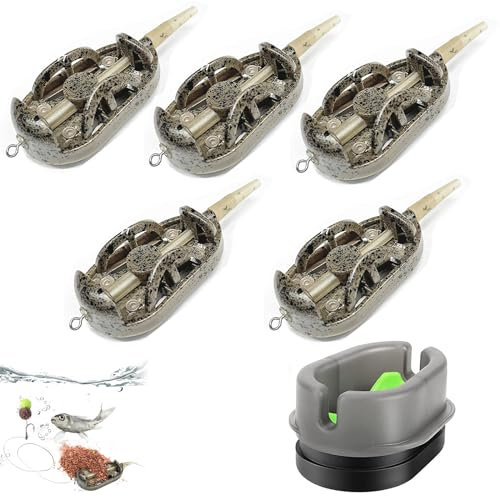 Funmo 6 Pcs Fishing Feeders - Quick Release & Inline Method, 20g-60g Weights