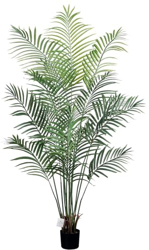 Leflos 165 cm artificiale Palma di Dypsis Lutescens, solo pianta per interni, 15 tronchi staccabili, decorazioni per ufficio, negozio, appartamento e feste, 1 pezzo